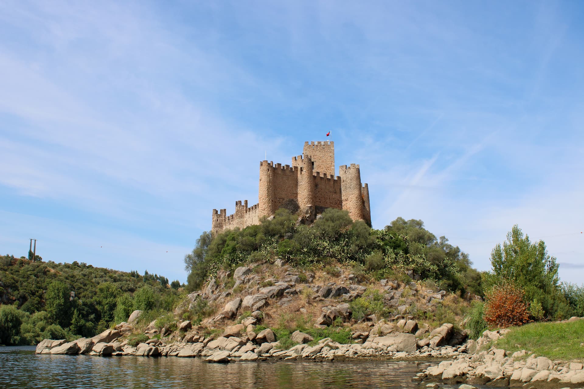 Almourol Castle on its rocky island in the Tagus River